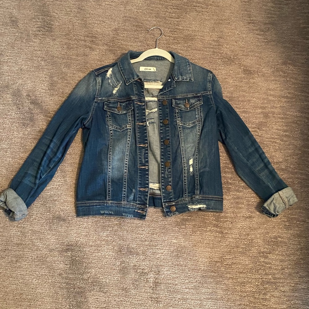 Oversized Distressed Jean Jacket